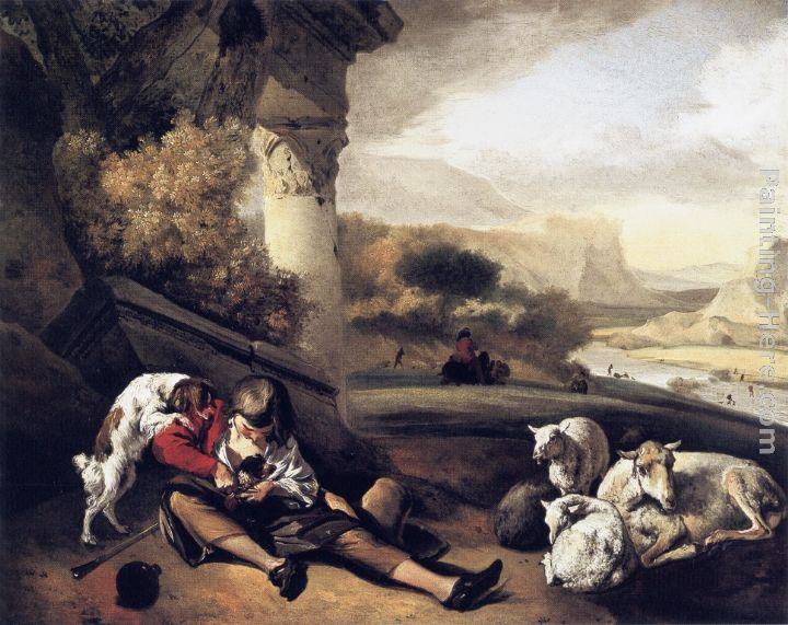 Jan Weenix Landscape with Shepherd Boy